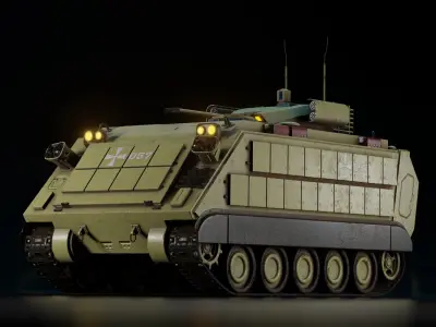 M113 Modernized Tank - Armored personnel carrier Low-poly 3D model