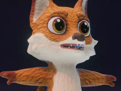 Cartoon Animated Squirrel Rabbit and Fox 3D Low poly 3D Model Free 3D model