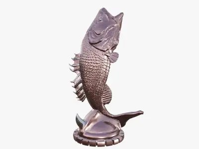 Fish statue Low-poly 3D model
