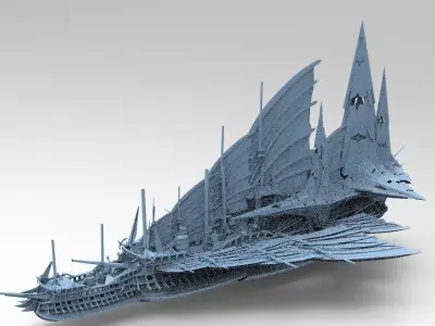 Sci fi Mongol pirate Lord ship 3D model