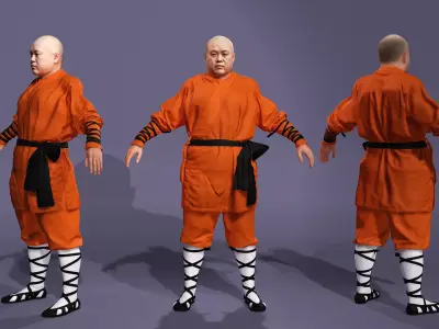 Realistic Eastern Monk Shi Yongxin the Abbot of Shaolin Temple 3D model