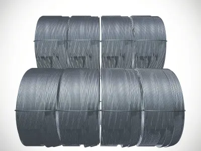 Aluminum Wire Cable Bundle Low-poly 3D model