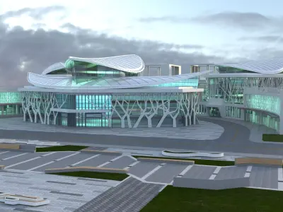 Futuristic Museum 1 3D model