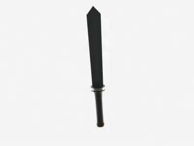 Sword Low-poly 3D model lamp with metal rod hanging from it Free 3D model