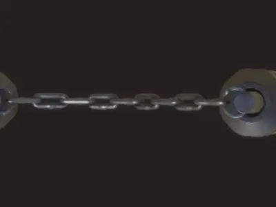 Nunchaku Model - Textures Low-poly 3D model