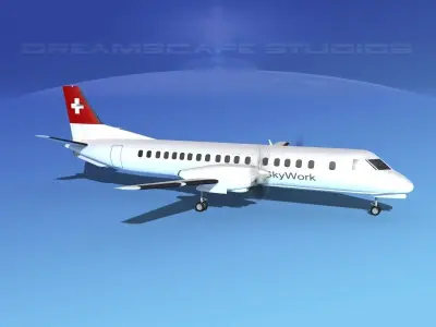 SAAB 2000 SkyWork 3D model