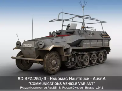 SDKFZ 251 3 Ausf A - Communications Vehicle - 8 PD 3D model