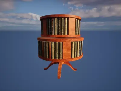 Bookshelf Low-poly 3D model