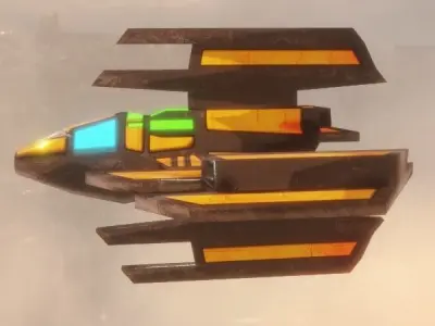 Sci-fi Spaceship Strike Back Low-poly 3D model