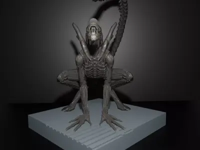 Alien statue 3D print model buy
