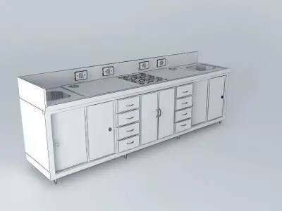 Kit706 Counter Wall Cuba by Alex Marques Free 3D model