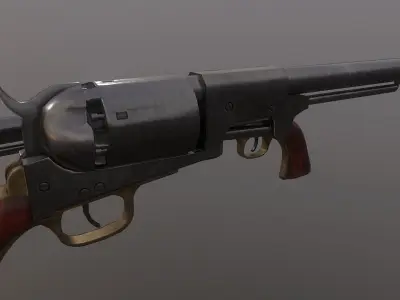 Colt Dragoon Revolver Low-poly 3D model