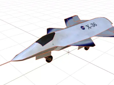 BOEING X-36 - The Tailless MINI STEALTH FIGHTER Low-poly 3D model