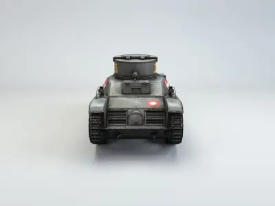 Low Poly Rikstanken light tank Low-poly 3D model