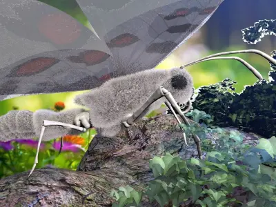 Apollo Butterfly Low-poly 3D model