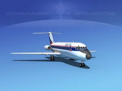 Douglas DC-9-15 Delta Airlines 3D model