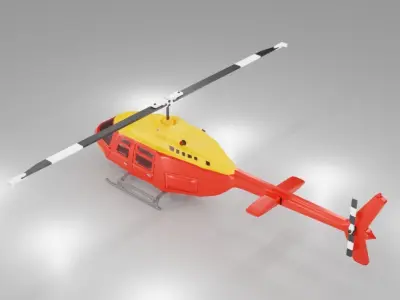 Lowpoly Helicopter 3d Model Free low-poly 3D model