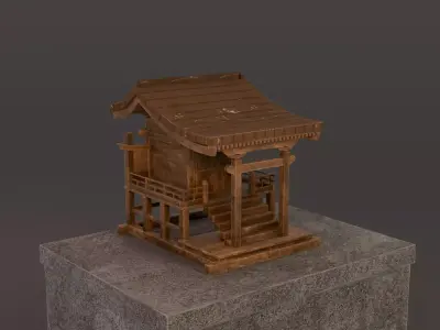 Japonese Small Temple Low-poly 3D model