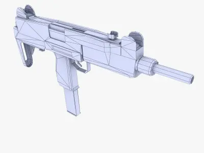 Uzi Submachine Gun Low-poly 3D model get