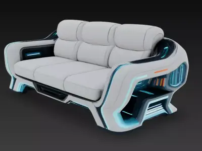 Sci-Fi Sofa Low-poly 3D model