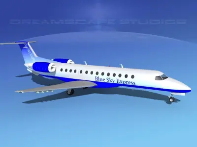 Embraer ERJ-135 Blue Skies Express 3D model