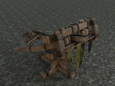 Medieval Ballista low-poly PBR Low-poly 3D model