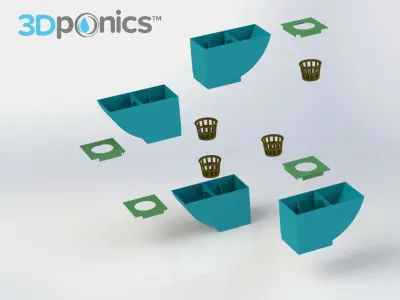 Planter - 3Dponics Herb Garden Free 3D print model