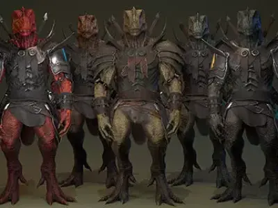 Dinosaur gladiator Low-poly 3D model