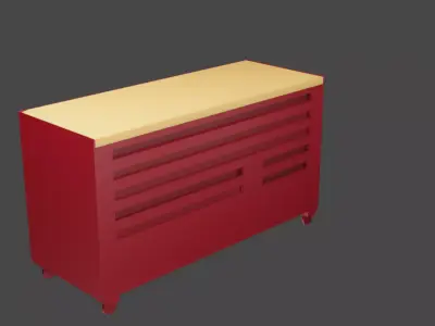 Simple Wooden top Tool Box Free 3D model