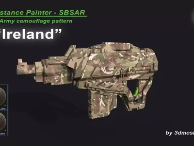 Ireland - Army Camouflage Pattern - SBSAR Material 3D model