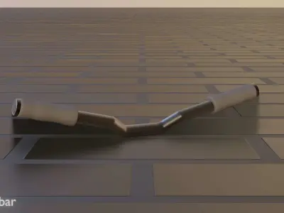 E-Scooter Handlebar with procedural PBR material setup 3D model