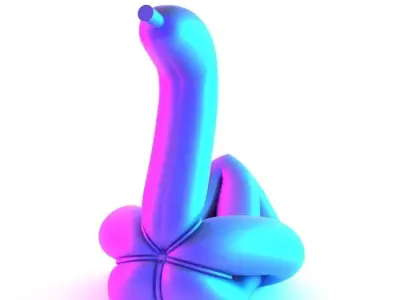 Glam Swan Balloon Decoration Props Second Life toy 3D print model