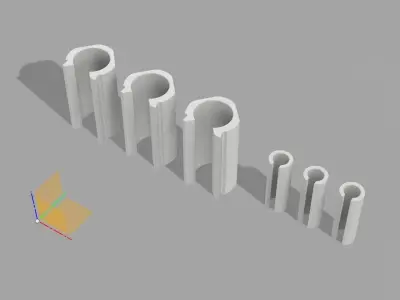 LE361027999 Lewmar Set Hinge Caps Low Medium Profile hatches 3D model