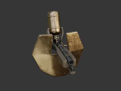 Flamethrower in medieval style Low-poly 3D model