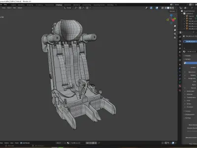 General Ejection Seat Low-poly 3D model