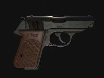 PPK 9mm Pistole Low-poly 3D model