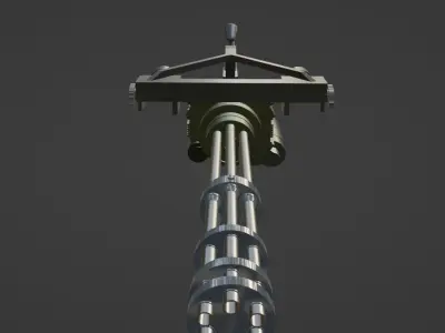 minigun futuristic weapon Low-poly 3D model