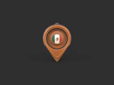 Mexico Flag Icon 3D model