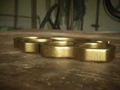 Brass Knuckles - Different colors Low-poly 3D model