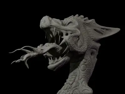 Creature demon head Free 3D print model