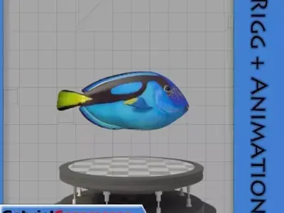 Blue Tang Low-poly 3D model