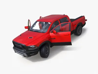 Dodge Ram 1500 Pickup Truck Rigged for Cinema 4D 3D model