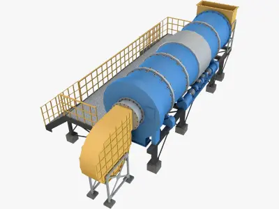 Asphalt Plant Dryer Machine 3D model
