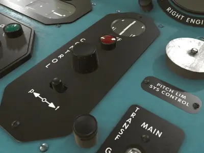 Mi-8MT Mi-17MT Central Panels Board English Low-poly 3D model