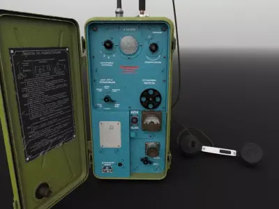 Army field radio R-105D Low-poly 3D model