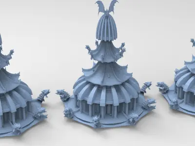 Grand Tengu Castle kitbash 1 3D model