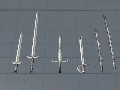 Small Set of Low Poly Melee Weapons Low-poly 3D model