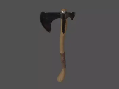 Axe Low-poly Game ready knitting needle Low-poly 3D model