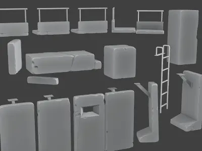 Concrete Wall Base Pack 1 3D print model