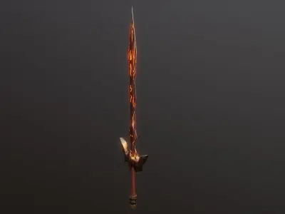 Stylized Sword V1 GameReady PBR Model Free low-poly 3D model